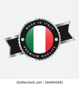 Made in Italy Silver Label Vector Illustration Template design