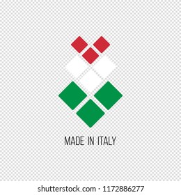 made in italy, squares vector logo on transparent background