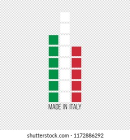 made in italy, squares vector logo on transparent background