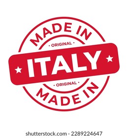 Made In Italy Stamp Logo Icon Symbol Design. Seal National Original Product Badge. Vector Illustration