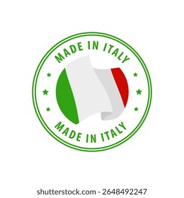 Made in Italy stamp, sticker. Vector illustration.