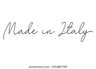 Made in Italy. Stylized calligraphic inscription word Made in Italy in one line.