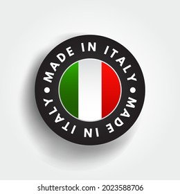 Made in Italy text emblem badge, concept background