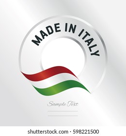 Made In Italy Transparent Logo Icon Silver Background