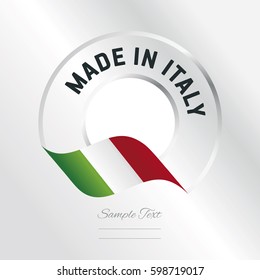 Made In Italy Transparent Logo Icon Silver Background