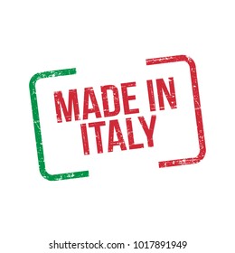 Made in Italy. Vector Flag Illustration design stamp label