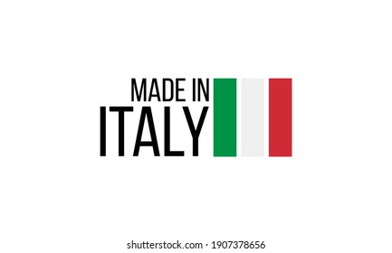 made in italy, vector logo with italian flag