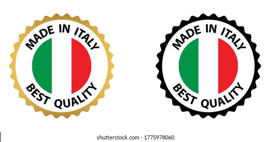 made in Italy vector stamp. badge with Italy flag