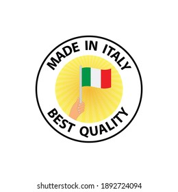 made in Italy vector stamp. badge with Italy flag