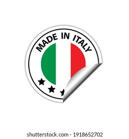 en Italia, sello vectorial. insignia con bandera italiana