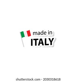 made in Italy vector stamp. badge with Italy flag