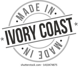 Made in Ivory Coast Quality Original Stamp Design Vector Art Tourism Souvenir Round Seal National Badge.