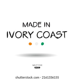 Hecho en Costa de Marfil, ilustración vectorial.