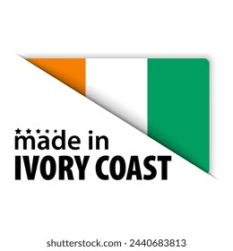 Made in IvoryCoast graphic and label. Element of impact for the use you want to make of it.