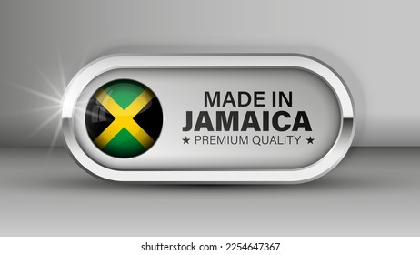Hecho en Jamaica gráfico y etiquetado. Elemento de impacto para el uso que desea hacer de él.