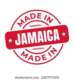 Made In Jamaica Stamp Logo Icon Symbol Design. Seal National Original Product Badge. Vector Illustration svg