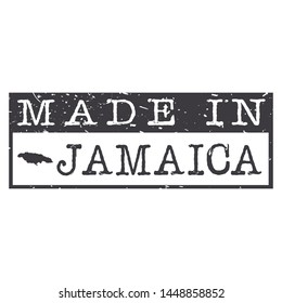 Made In Jamaica. Stamp Rectagle Map. Logo Icon Symbol. Design Certificated.