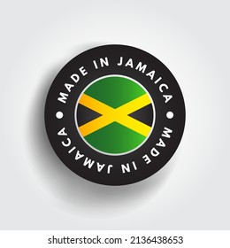 Made in Jamaica text emblem badge, concept background