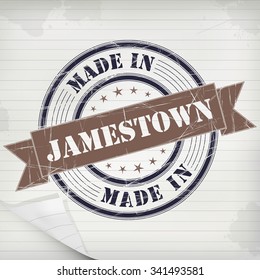 Made in Jamestown vector rubber stamp on grunge paper