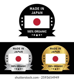 Made in Japan Badge Tag Seal 100% Organic Made with Love