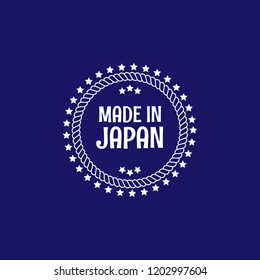 made in Japan badge. vintage stamp.package label