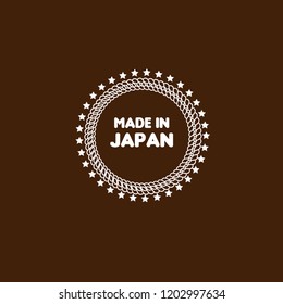made in Japan badge. vintage stamp.package label