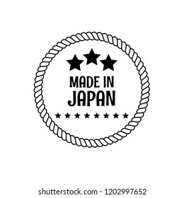 made in Japan badge. vintage stamp.package label