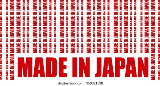 Made in Japan in bar code. Lines consist of same words