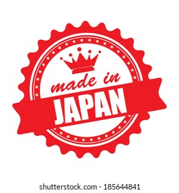 Made in Japan graphics icon, label and stamp isolated on white background. Vector illustration