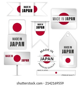 Made in Japan graphics and labels set. Some elements of impact for the use you want to make of it.