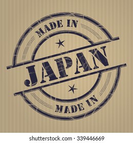 Made in Japan grunge rubber stamp