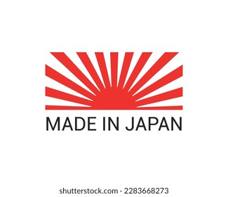 Made in Japan. Japanese logo and sticker. 