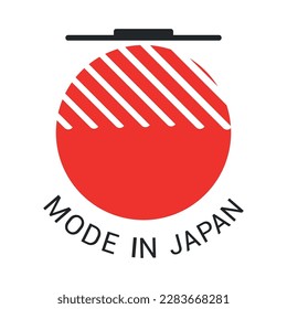 Made in Japan. Japanese logo and sticker. 