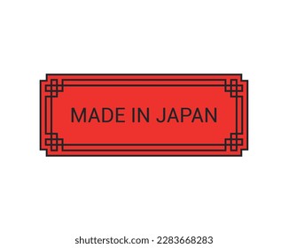 Made in Japan. Japanese logo and sticker. 