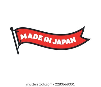 Made in Japan. Japanese logo and sticker. 