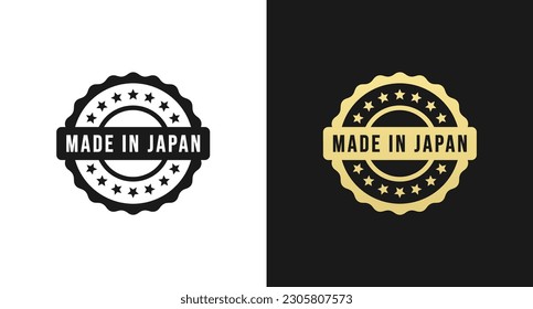 Made in Japan Label or Made in Japan Stamp Vector Isolated in Flat Style. Best Made in Japan label for product packaging design element. Simple made in japan stamp for packaging design element.