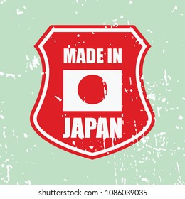 made in JAPAN labels, grunge effect. vector illustration