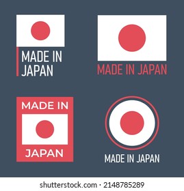 Made Japan Labels Set Japanese Product Stock Vector (Royalty Free ...