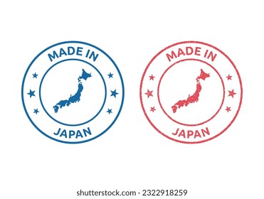 made in Japan labels set, japanese product stamp