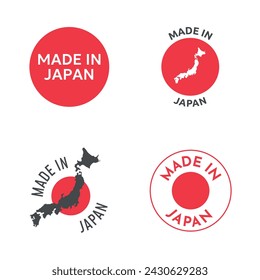 Made in Japan Etiketten Set, japanische Produktsymbole