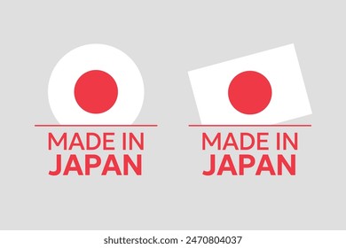 made in Japan labels set, Japanese product icons