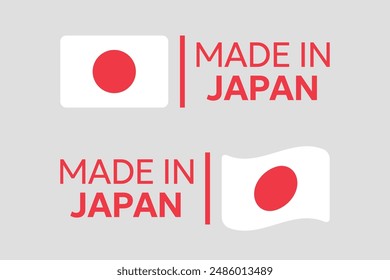 made in Japan labels set, Japanese product icons