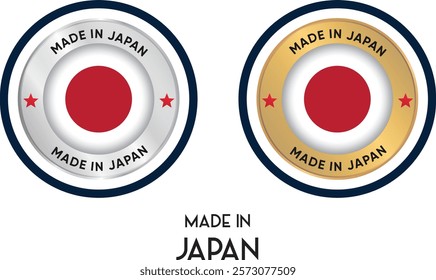 Made in Japan. Premium labels, stickers, pointer, badge and symbol of Japan flag icon. Collection vector illustration