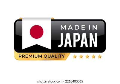 Made in Japan Premium Quality label. For icon, badge, emblem, packaging, banner, and other business product . Vector Illustration