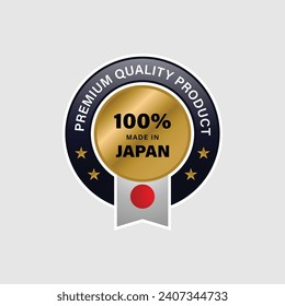 Made in japan product label and logo vector