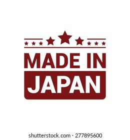 Made in Japan - Red rubber stamp design isolated on white background. vector illustration vintage texture.