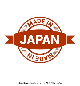 Made in Japan - Round red rubber stamp design isolated on white background. vector illustration vintage texture.