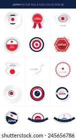 Made in Japan Seal, Japanese Flag Collection (Vector Art)