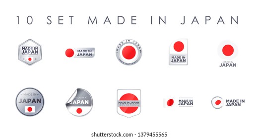 MADE IN JAPAN set of ten badges