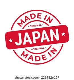 Made In Japan Stamp Logo Icon Symbol Design. Seal National Original Product Badge. Vector Illustration